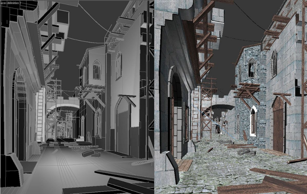 3dmax怎么制作破败的街道效果