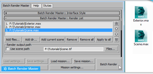 3DMax多通道批渲染大师Batch Render Master v3.4 For Vray Trial