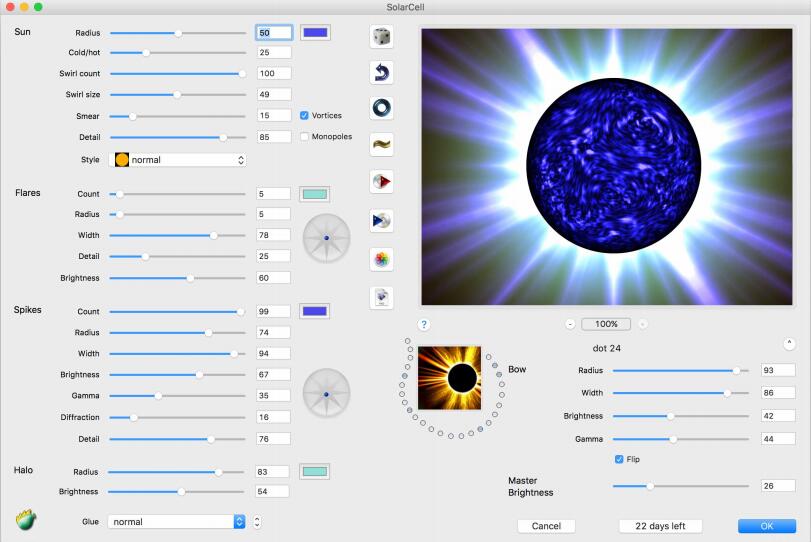 PS太阳星空生成滤镜Flaming Pear SolarCell V1.97