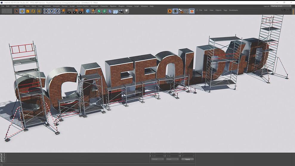 C4D工业脚手架绑定模型：The Pixel Lab Scaffold Rig