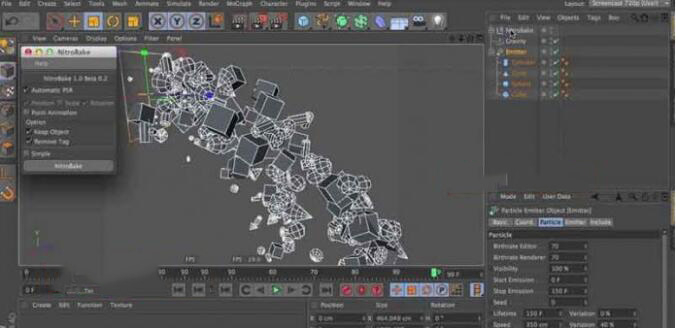 C4D粒子烘焙到关键帧插件：Nitro4D NitroBake v2.02