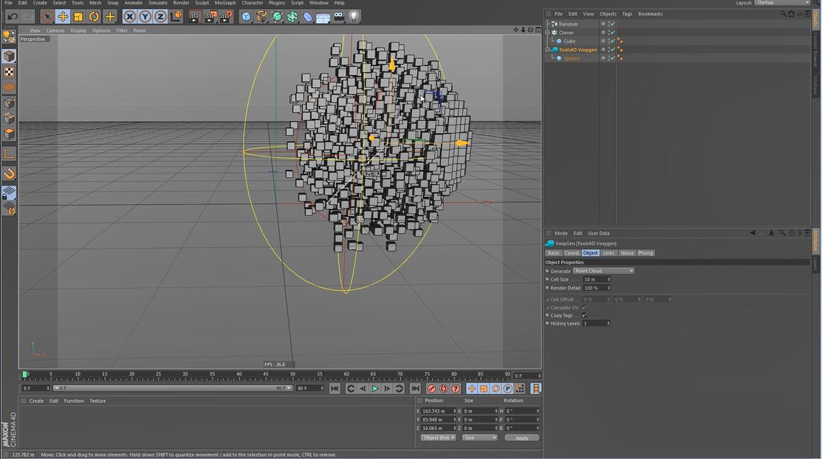 C4D将物体像素化插件：Tools4D Voxygen v1.69