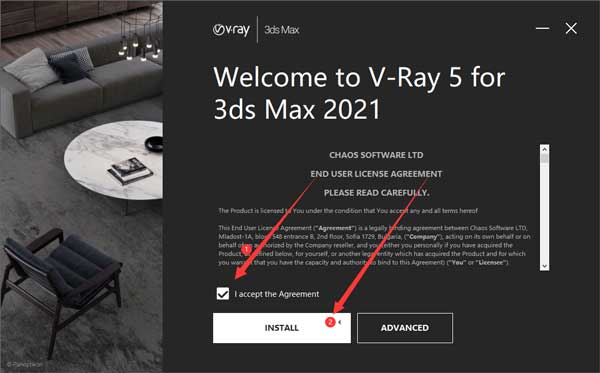 VRay5.0 for 3dmax2021官方绿色版安装图文教程、破解注册方法