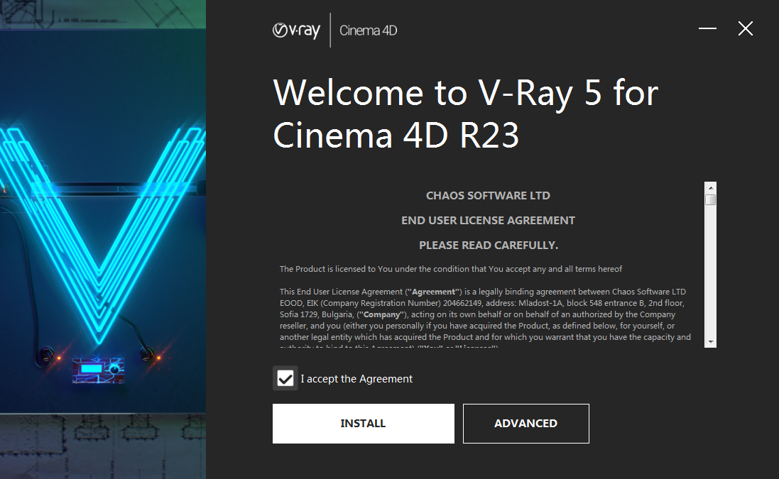 VRay 5 for C4D【支持r20/r21/r22/r23】绿色完整破解版安装图文教程、破解注册方法