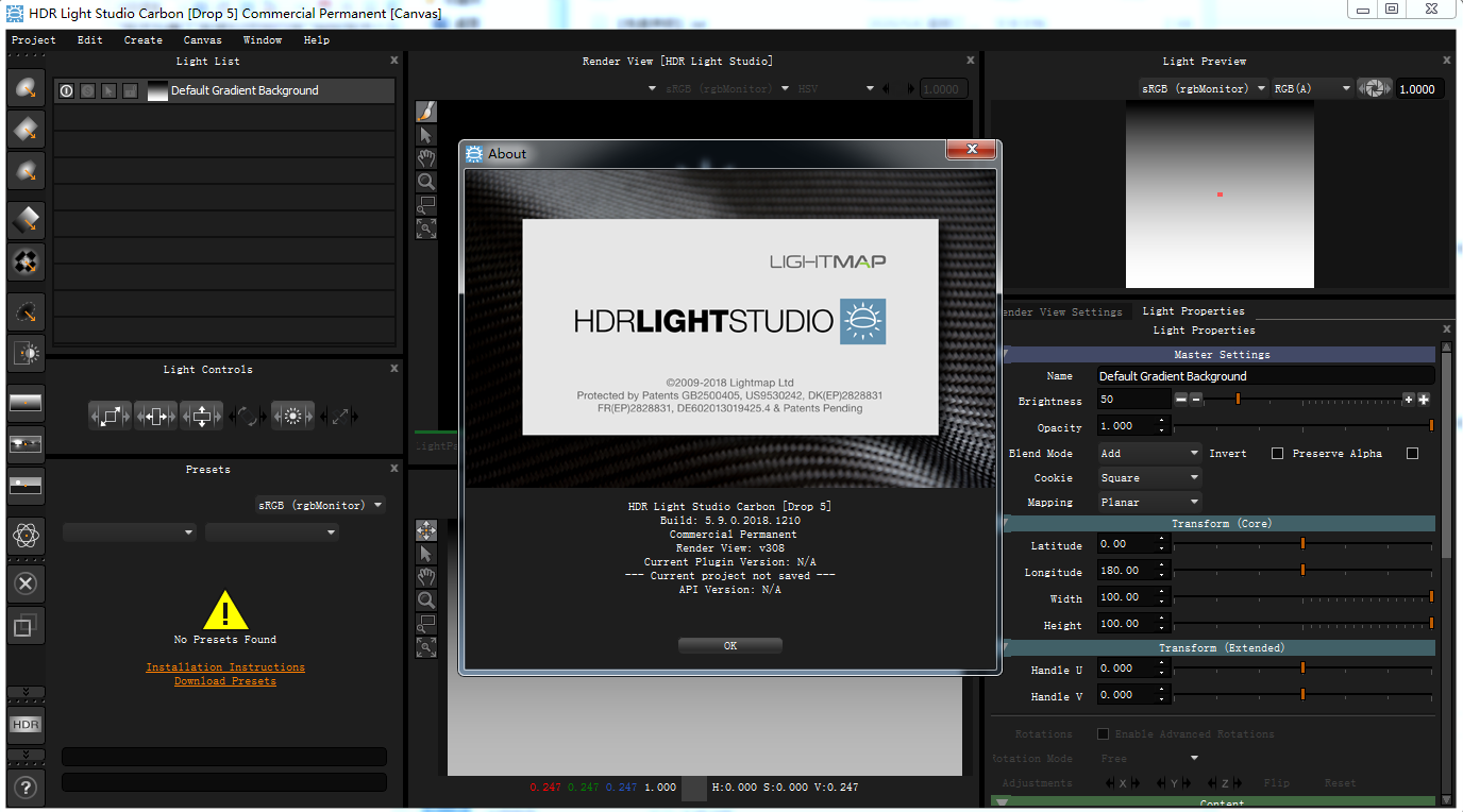 Lightmap HDR Light Studio Carbon 5.9.0【三维渲染室内摄影棚灯光HDR环境软件】win破解版 附安装教程安装图文教程、破解注册方法
