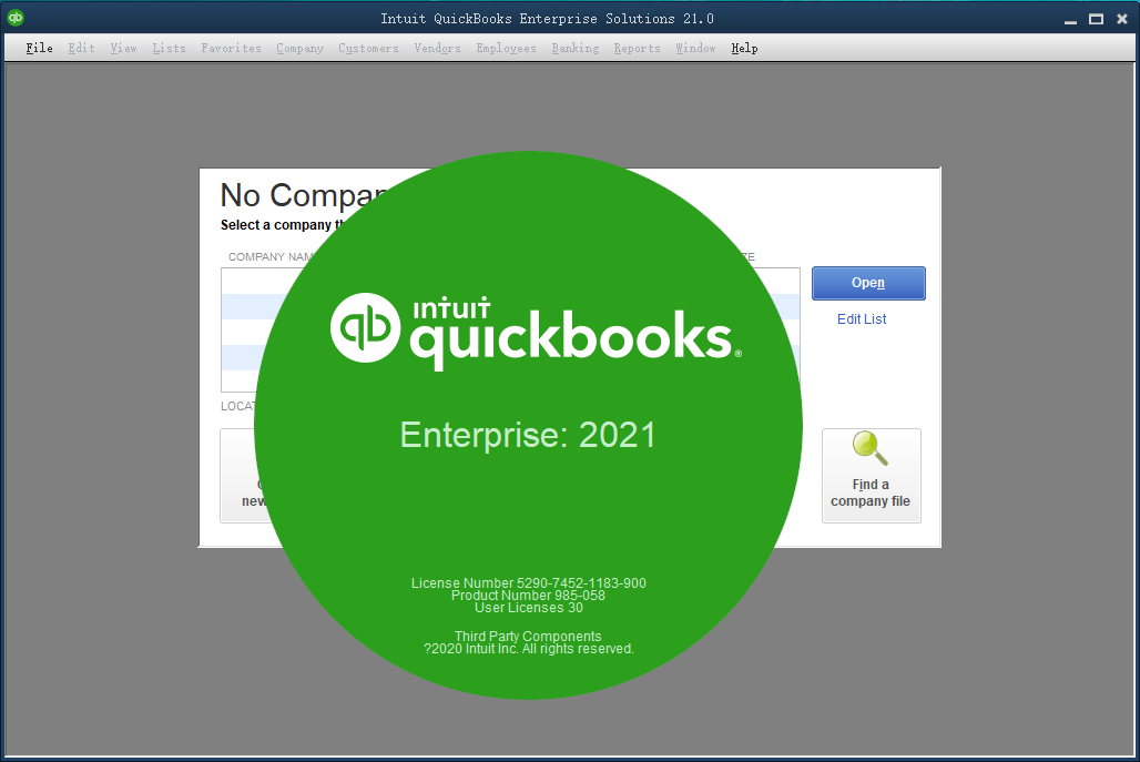 QuickBooks 2021v21.0R4【财务管理软件】英文破解版安装图文教程、破解注册方法