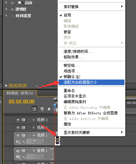 pr里导入的图片怎么调整到符合窗口大小