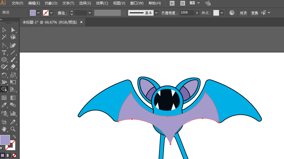 adobeillustrator怎么设计口袋妖怪超音蝠角色
