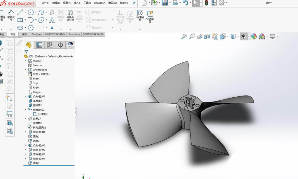 Solidworks怎么建模螺旋桨sw如何建模螺旋桨？ 羽兔网