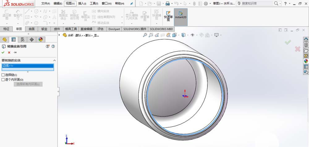 solidworks怎么建模保温杯? sw画保温杯的教程