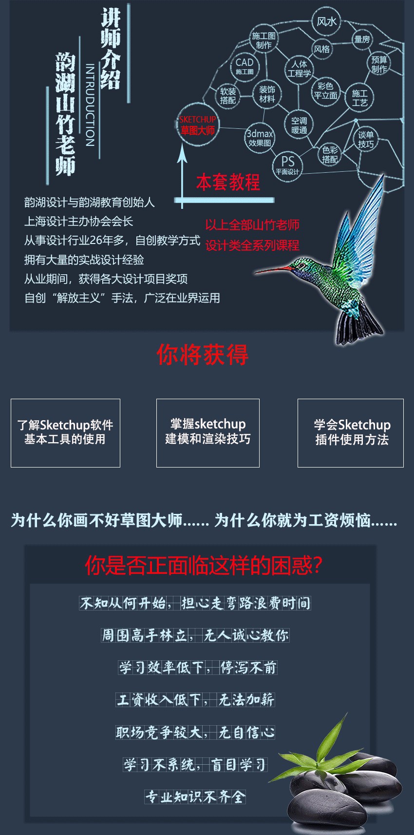 草图大师Sketchup2021系统入门教程（基础-插件-建模-渲染-全景- 后期）