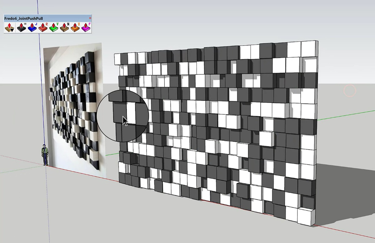 sketchup一分钟创建随机造型墙的方法