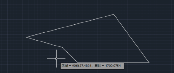 只要我們輸入正確的快捷鍵命令,然後選擇需要計算面積的邊界點區域