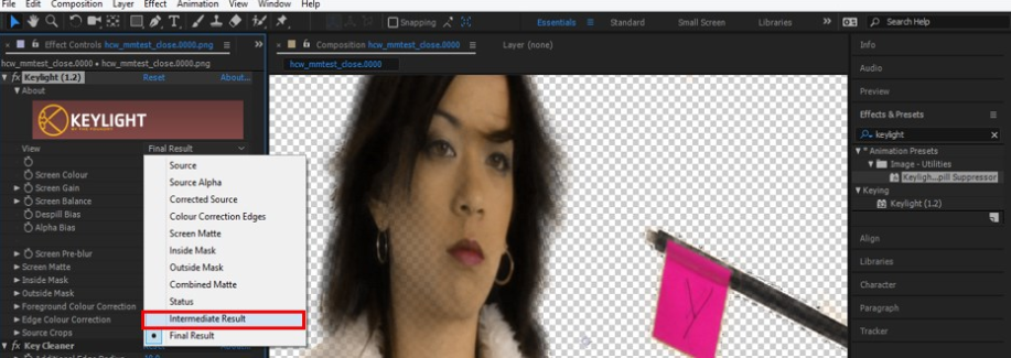 ae keylight怎么用?ae keylight抠像教程