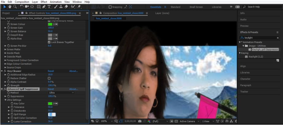ae keylight怎么用?ae keylight抠像教程