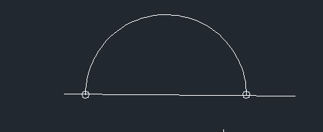 3,最后,我们需要做的就是去掉这些点和线,这样我们就画出了半圆.