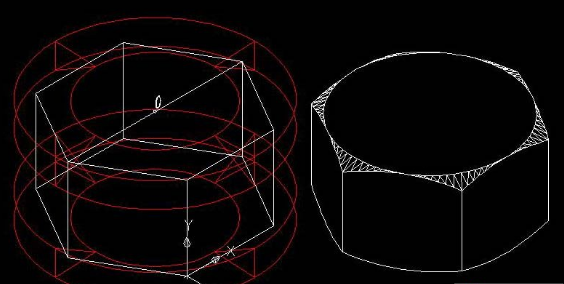 autocad怎麼繪製三維六角頭螺母圖cad六角頭螺母三維圖畫法教程