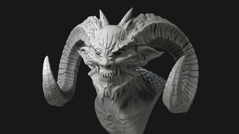 用zbrush建模雕刻恶魔半身像的教程