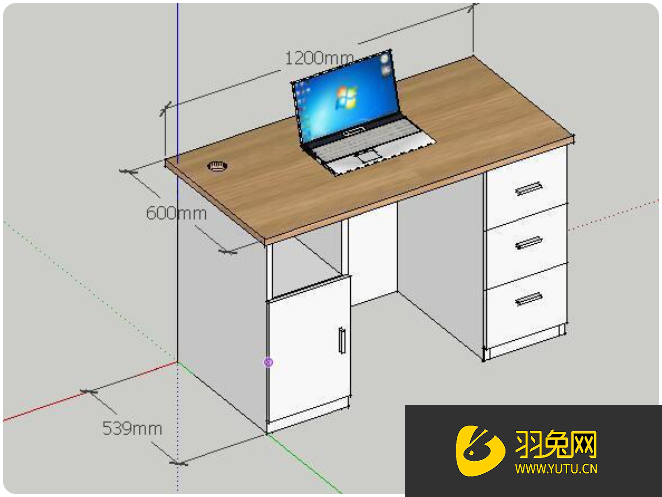 sketchup草图大师如何绘制三维办公桌?