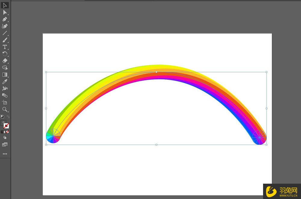 ai怎么绘制彩虹弯圆柱? ai彩虹弯圆柱绘制教程