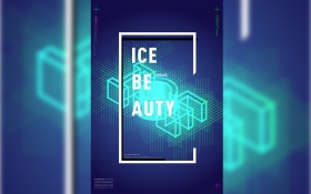 AI-科技感线条字《ICE》字体设计